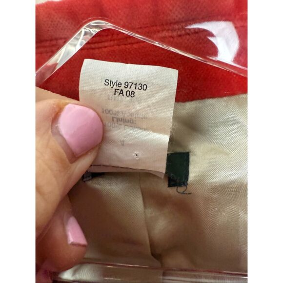 J.Crew Red Velvet Schoolboy Blazer 97130 Size 4 Fall Tailored Holiday Jacket - Picture 3 of 4